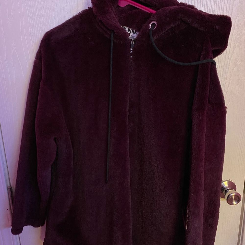 VS Pink Half Zip Hoodie Reddish Purple